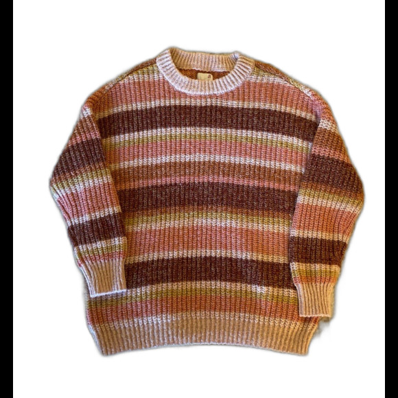 So Womens Striped Sweater Extra Soft Loose Knit Size Small Measures like Large - Picture 2 of 12